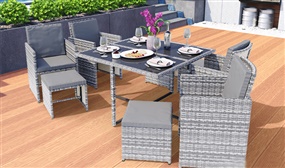 END OF SEASON SALE: 8 or 10 Seater Rattan Cube Set with Rain Cover